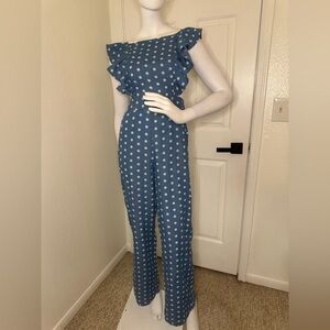 Do+Be Blue Polka Dot Jumpsuit Size Small.  #174